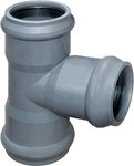 PVC pressure tee 90x90/90 PN10 gray